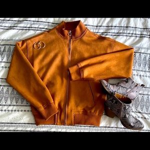Brown zip up bomber jacket